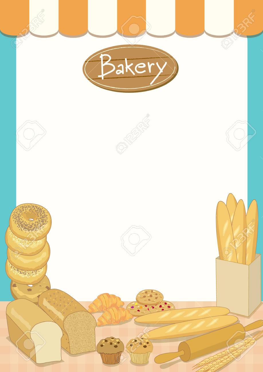 menu template design vector illustration bakery cafe shop blank
