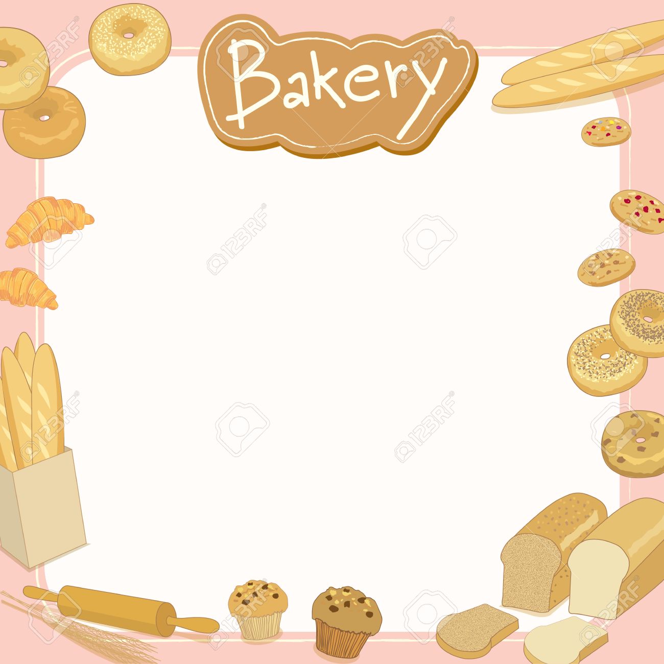 menu template design vector illustration bakery cafe shop blank