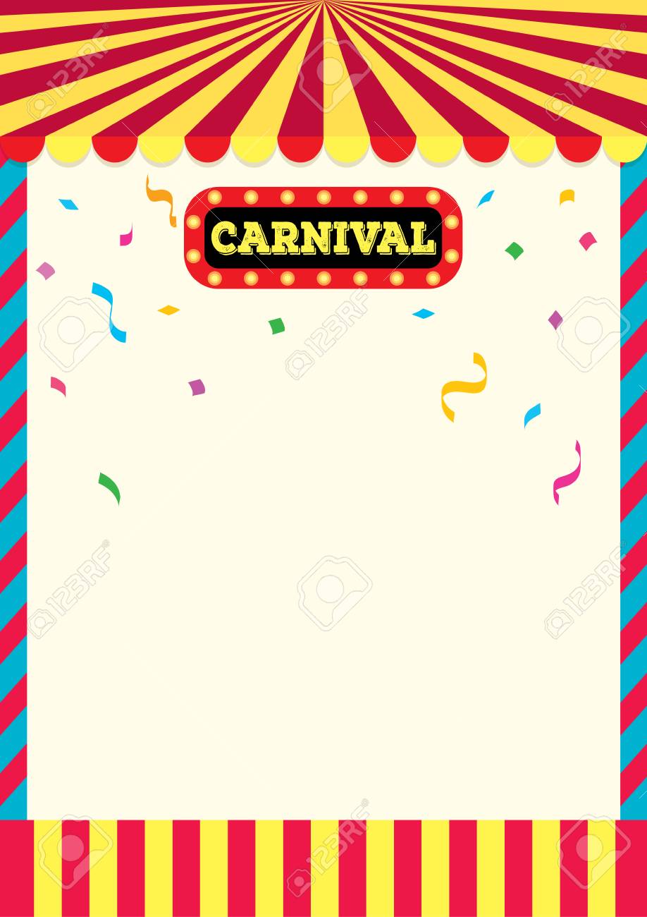 Carnival Sign And Frame Design Background Template For Poster And Card Royalty Free Cliparts Vectors And Stock Illustration Image 76248809