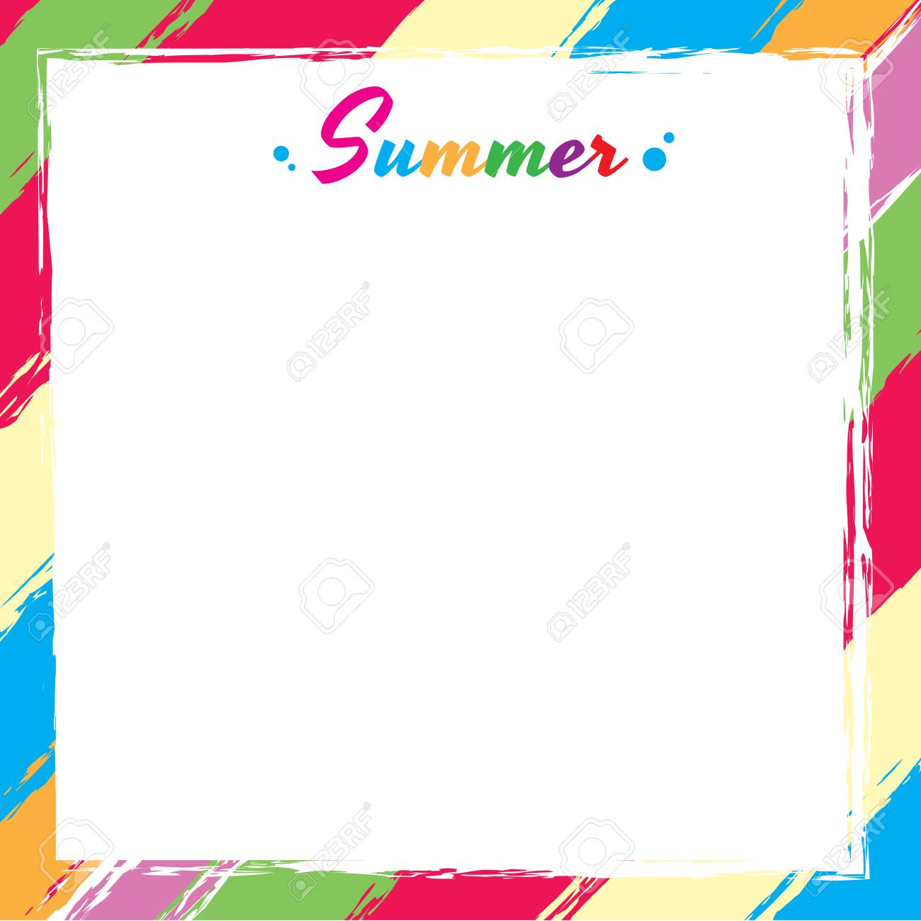 swatch colorful frame design for template card or summer season card frame design