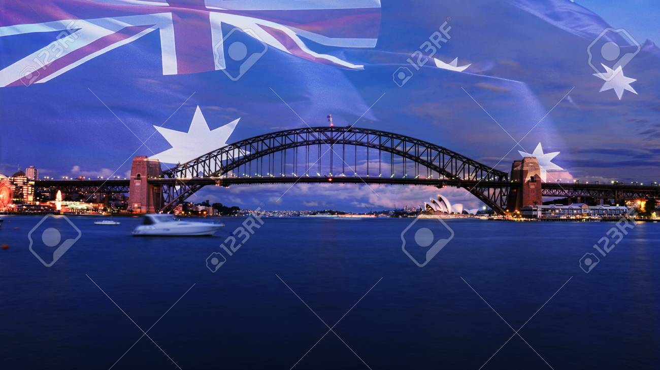 Sydney Harbour Bridge at dusk - 34678374 Sydney Harbour Bridge at dusk - 34678374