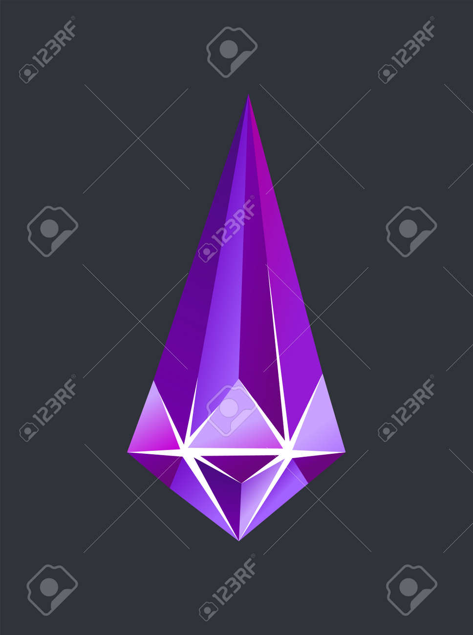 ジュエリージェムストーン。貴石または宝石。ベクタークリスタルアイコン。分離型絶妙なジュエリーストーンのイラスト素材・ベクター Image  190094589