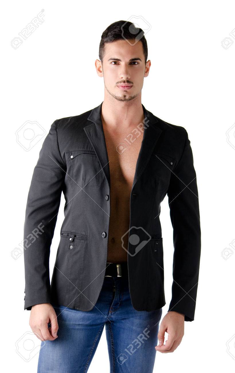 jacket no shirt
