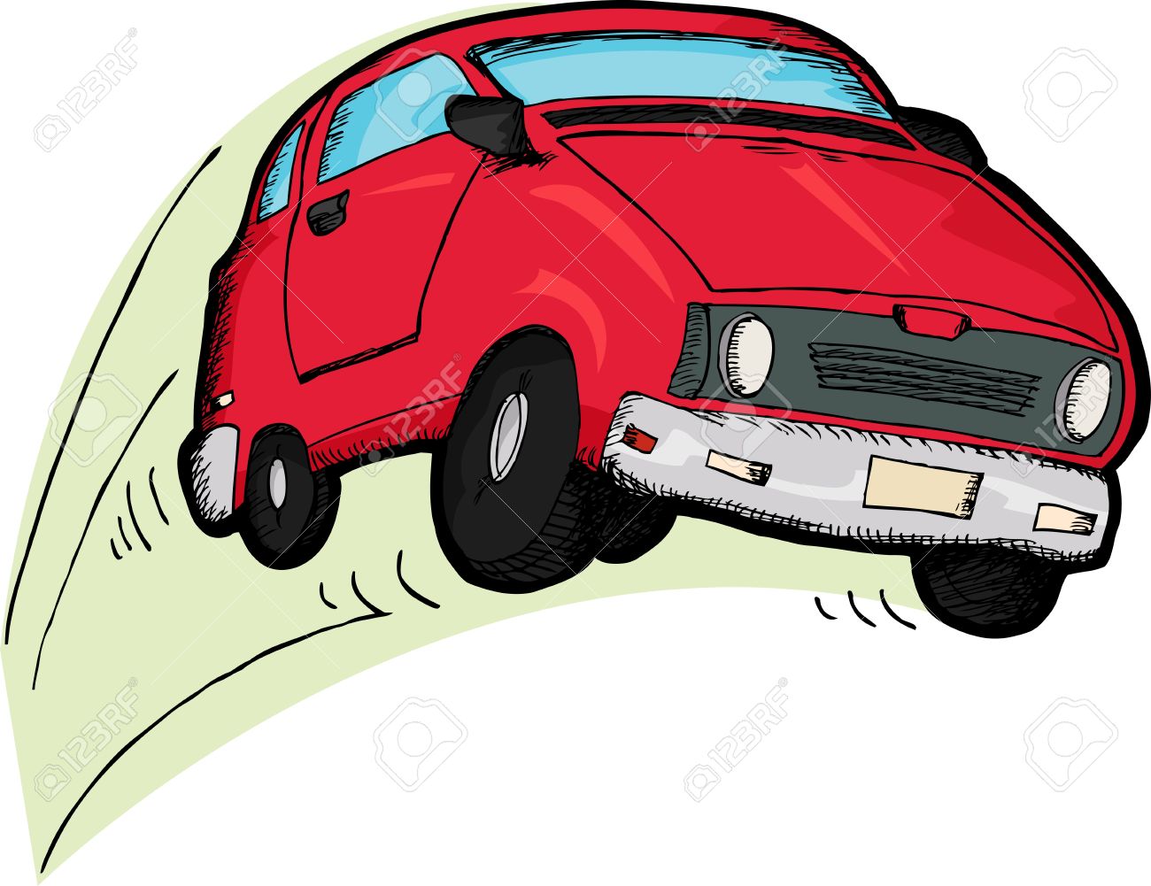 Little Red Car >> Little Red Car Cartoon Bouncing Over White Background Little Red Car >> Little Red Car Cartoon Bouncing Over White Background