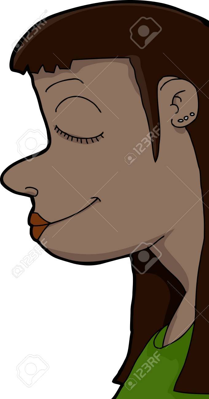 ニヤリとヒスパニック系美人は目を閉じてのイラスト素材 ベクタ Image ニヤリとヒスパニック系美人は目を閉じてのイラスト素材 ベクタ Image