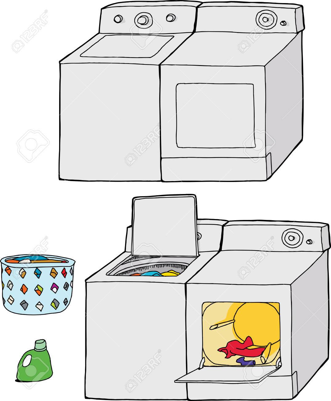 Washer And Dryer Clipart washing machine and dryer cartoons with soap and clothing royalty Washer And Dryer Clipart washing machine and dryer cartoons with soap and clothing royalty