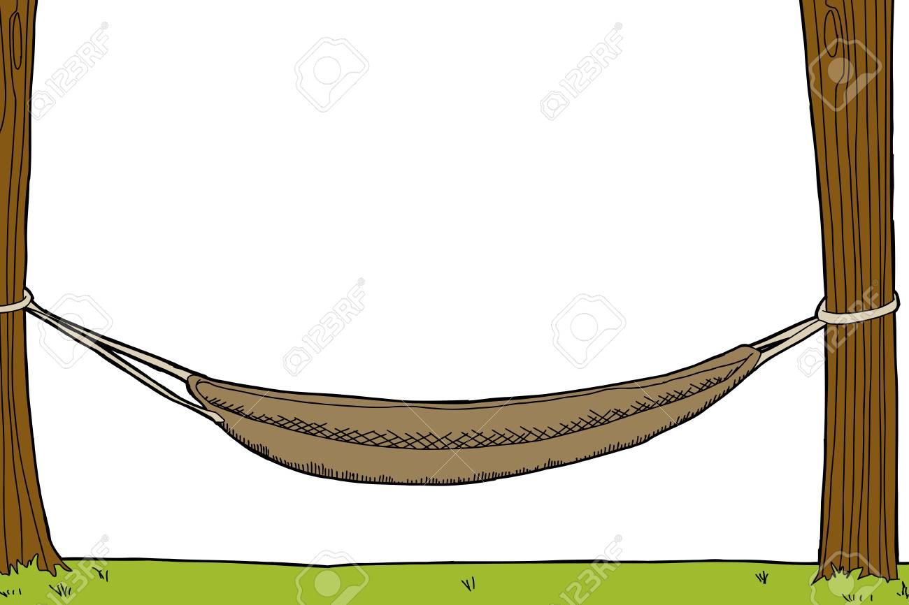 木や草が付いている隔離された空ハンモックのイラスト素材 ベクタ Image 木や草が付いている隔離された空ハンモックのイラスト素材 ベクタ Image