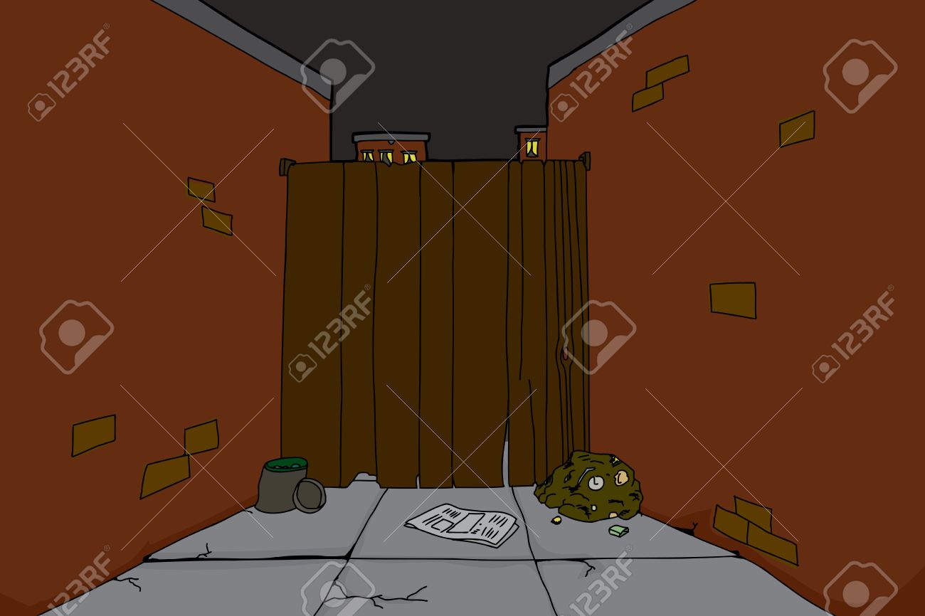 夜の漫画でフェンスと暗い路地のイラスト素材 ベクタ Image