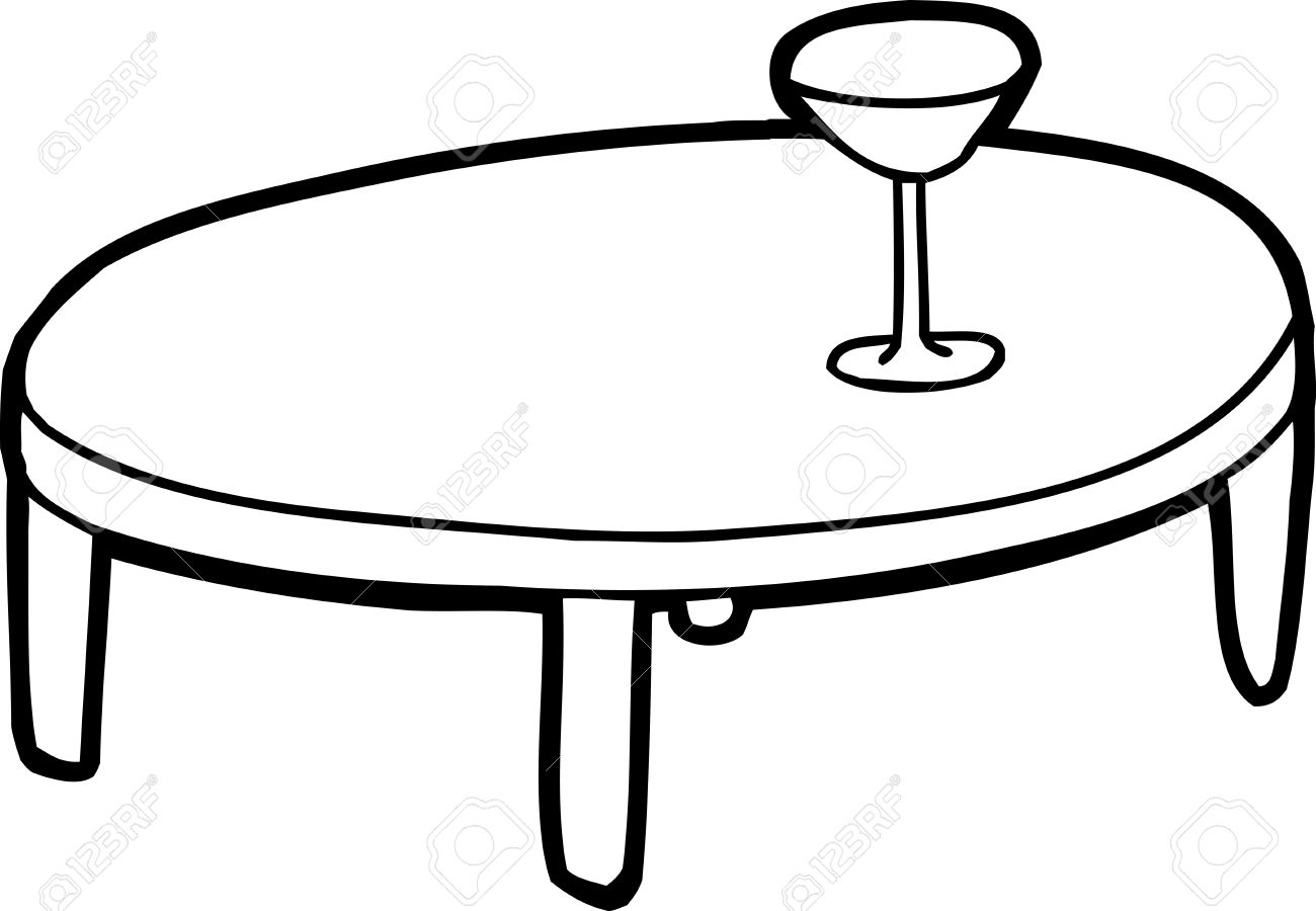 Outline Cartoon Of Table With Drink Glass On Top Stock Vector - 35795309 Clipart Black And White table clipart black and white. Outline Cartoon Of Table With Drink Glass On Top Stock Vector - 35795309 Clipart Black And White