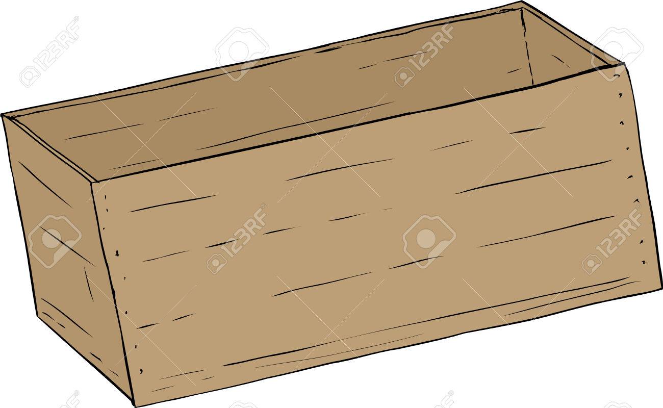 単一の空の木箱の手描きイラスト のイラスト素材 ベクタ Image