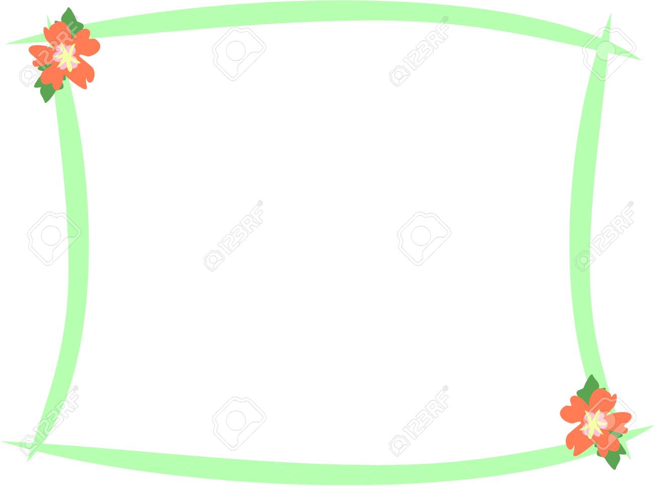 Frame With Orange Hibiscus Flowers Royalty Free Cliparts Vectors And Stock Illustration Image