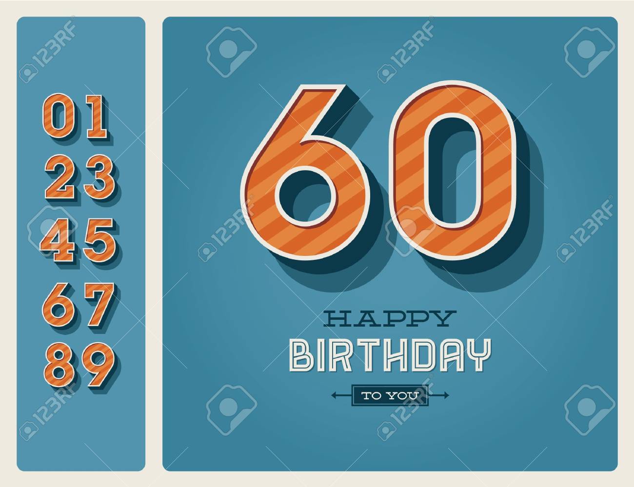 編集可能な番号を持つテンプレート誕生日カード のイラスト素材 ベクタ Image