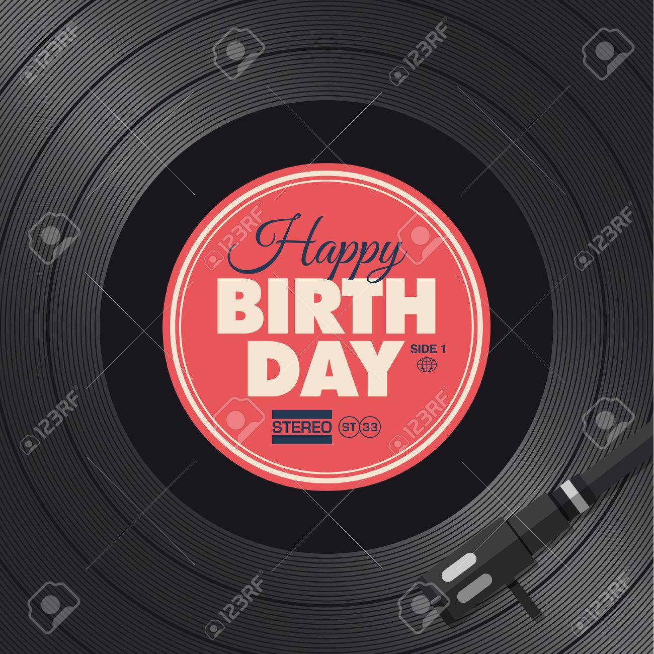 Happy birthday card Vinyl illustration background, vector design.. Happy birthday card Vinyl illustration background, vector design..
