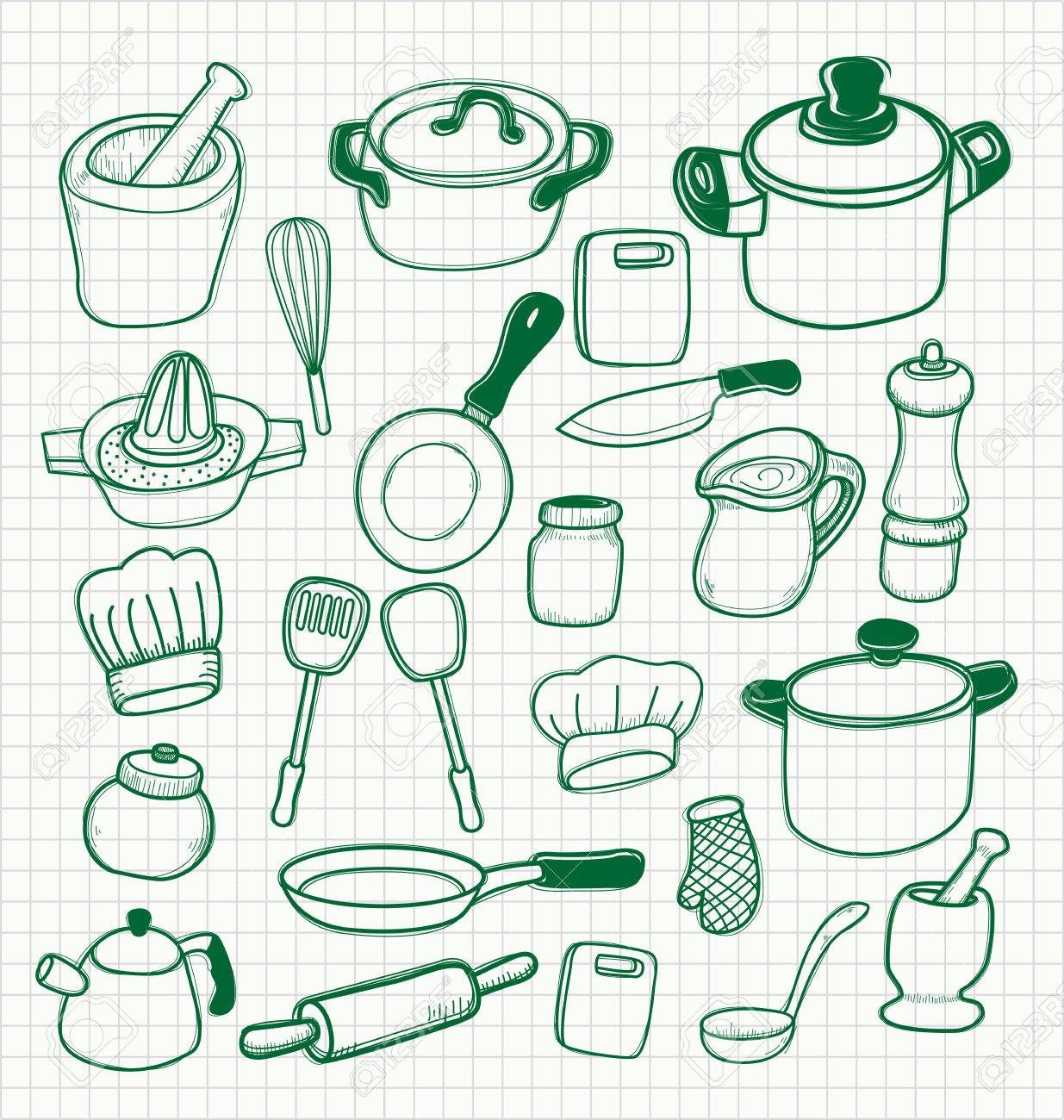Illustration De Dessin A Main Levee Dooddle Ustensiles De Cuisine Clip Art Libres De Droits Vecteurs Et Illustration Image 66728991