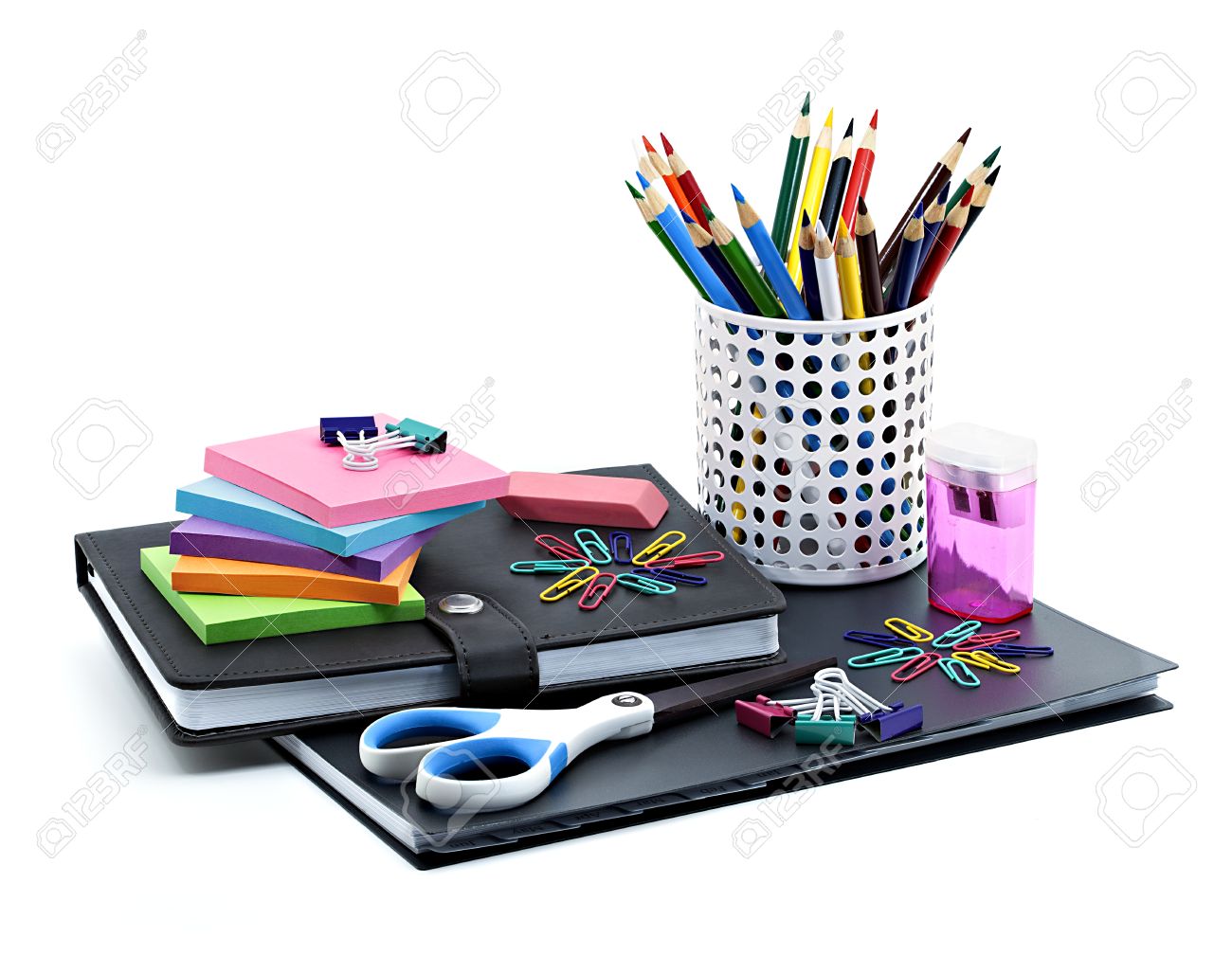 School And Office Supplies Isolated On White Background Stock Photo Picture And Royalty Free Image Image