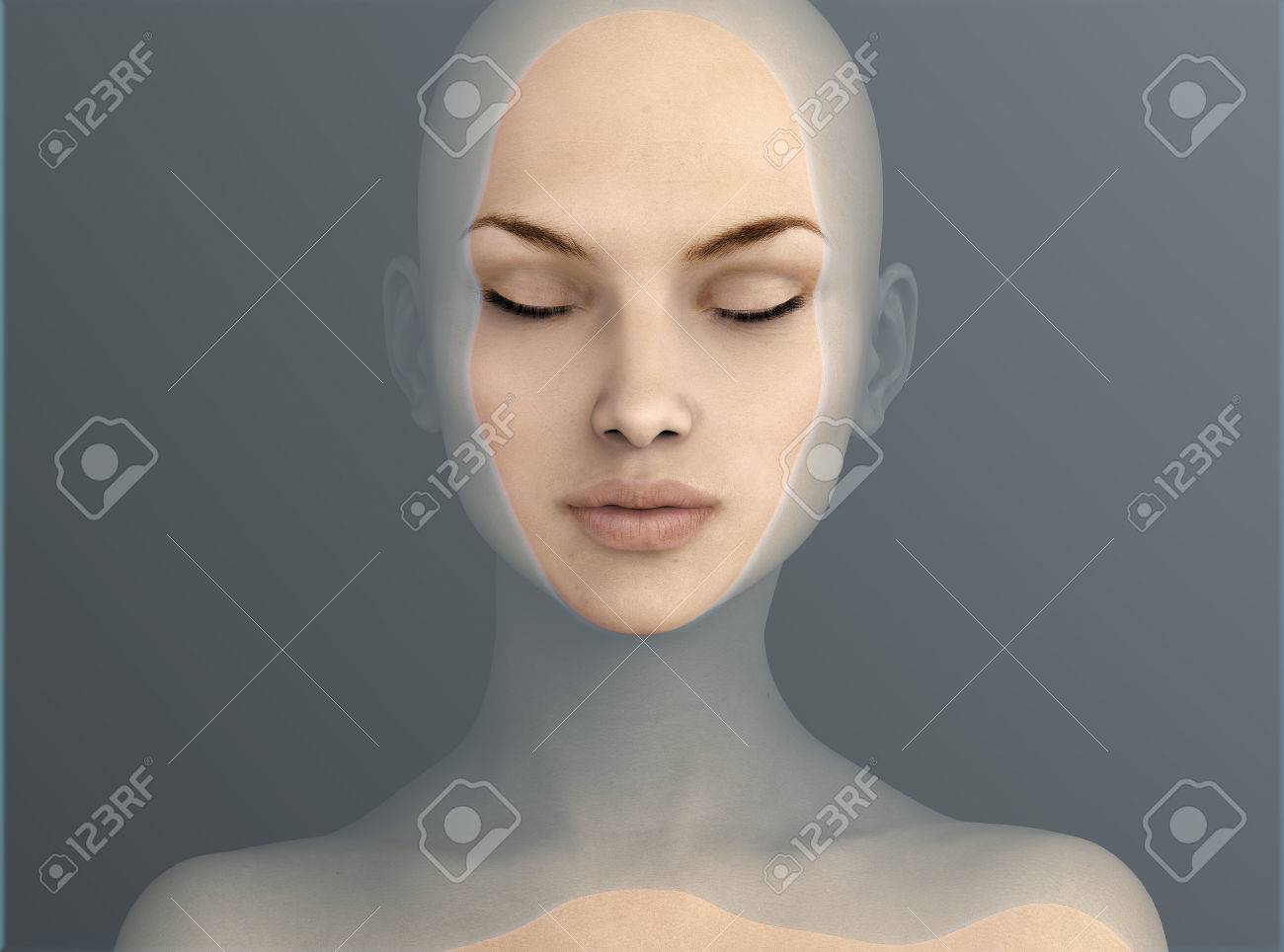 woman floating in water, 3d illustration - 58961854 woman floating in water, 3d illustration - 58961854