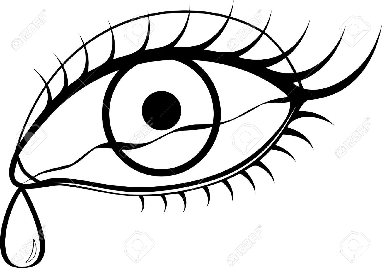 black and white eyes with tears royalty free cliparts vectors and
