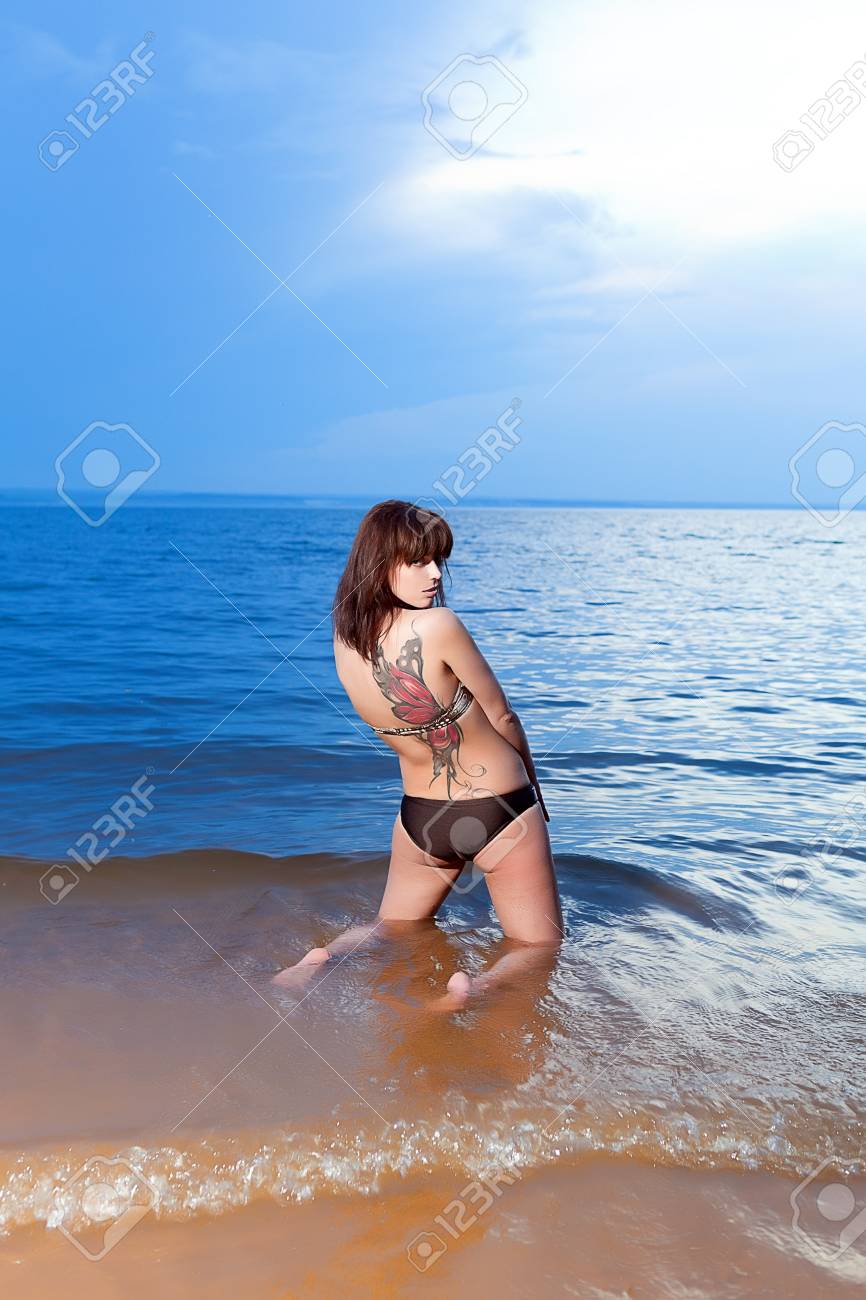 water and bathing suit