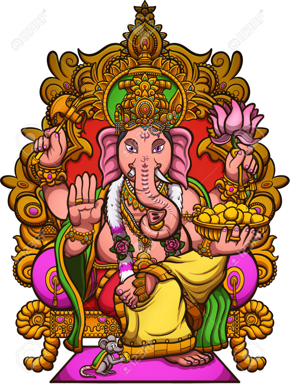 Hindu God Ganesha. Vector Clip Art Illustration With Simple Gradients. All  In One Single Layer. Royalty Free SVG, Cliparts, Vectors, and Stock  Illustration. Image 202745828., image size:981x1300