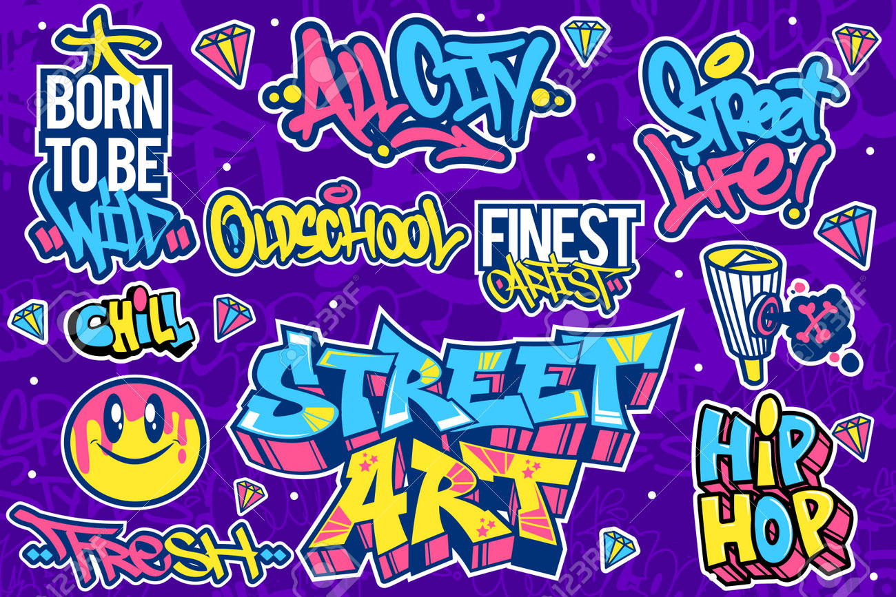 Graffiti グラフィティ ストリート waas 手描き ステッカー 大量