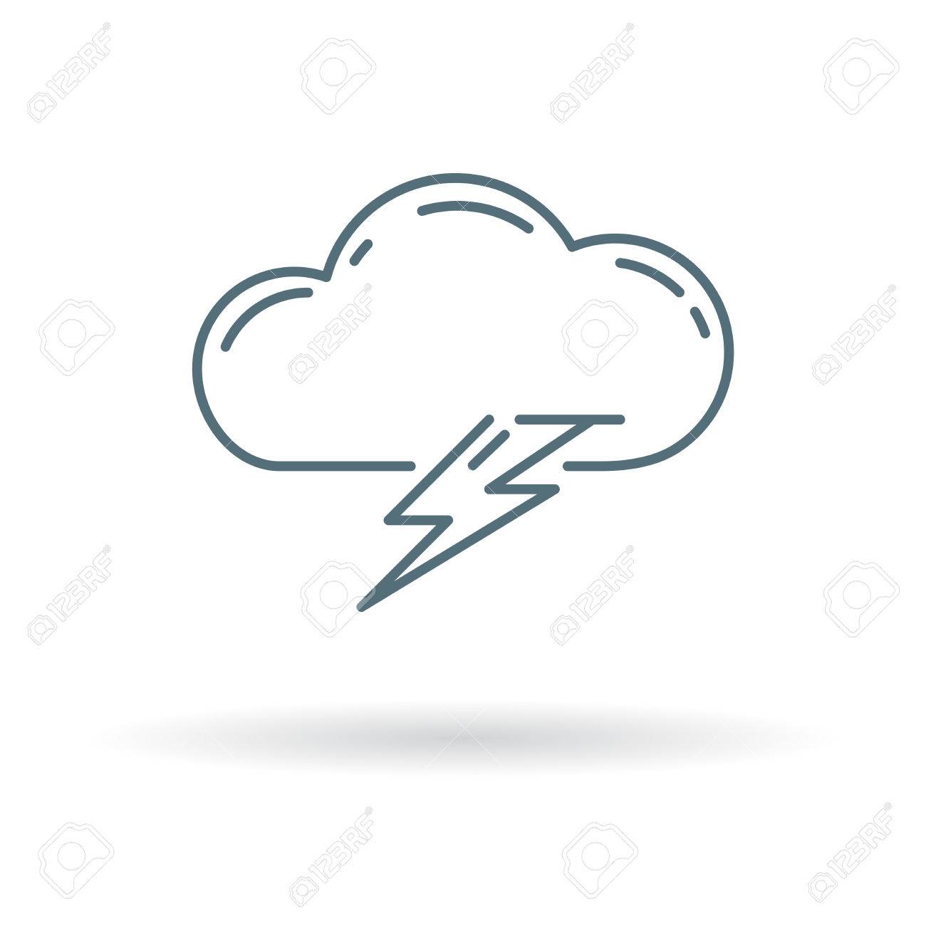 Cloud Lightning Bolt Icon Strike Sign Flash Symbol Thin Cloud Lightning Bolt Icon Strike Sign Flash Symbol Thin