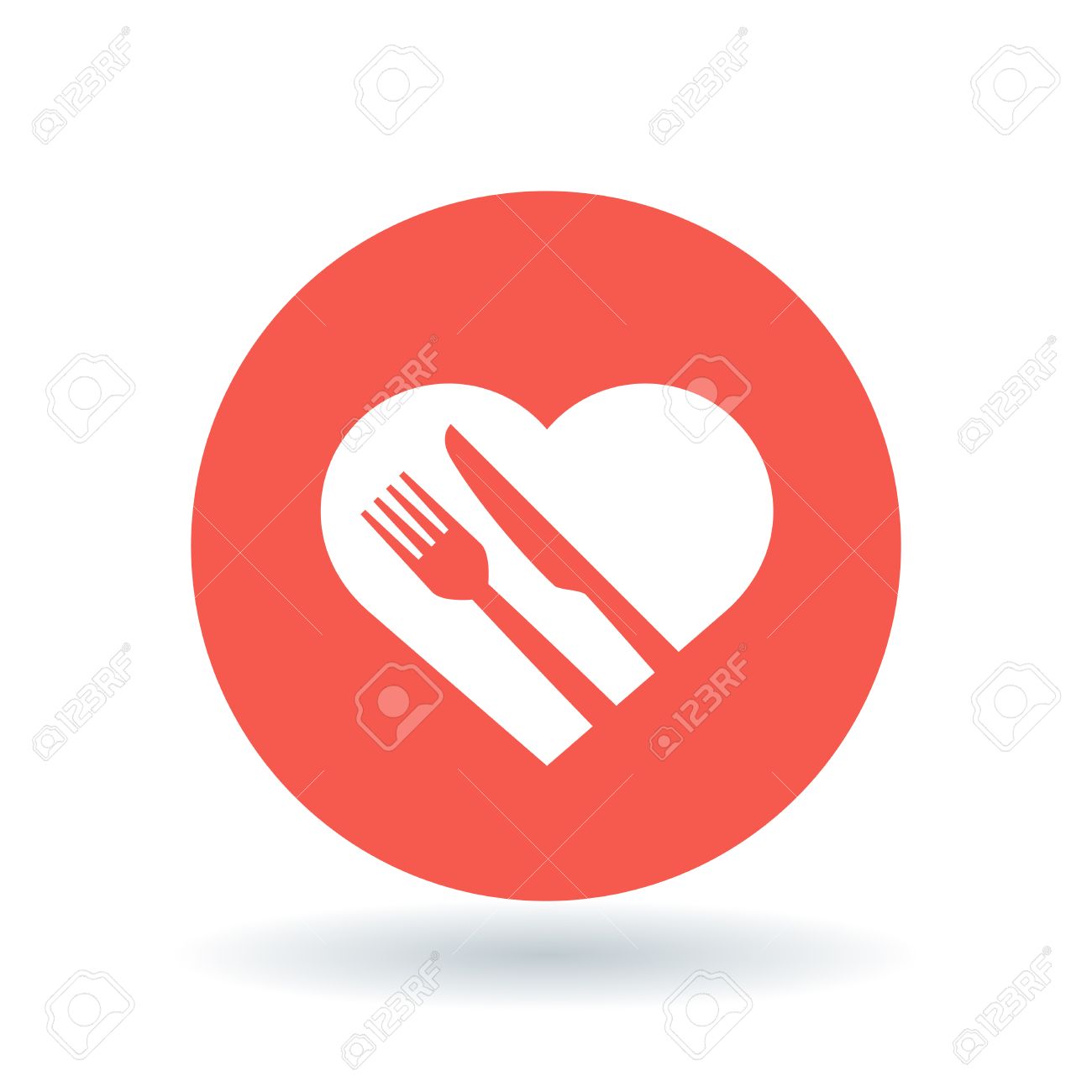 Konzept Gesund Essen Symbol Konzeptionelle Gesunde Ernahrung Zeichen Herz Messer Und Gabel Symbol Weiss Gesundes Herz Symbol Auf Rotem Kreis Hintergrund Vektor Illustration Lizenzfrei Nutzbare Vektorgrafiken Clip Arts Illustrationen Image 52802582