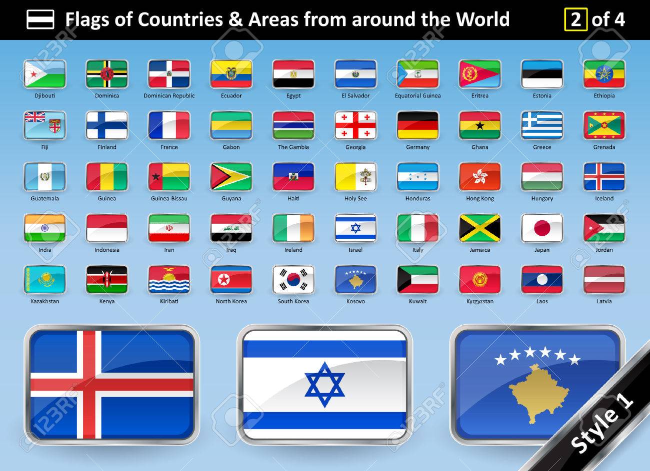 paises del mundo y banderas