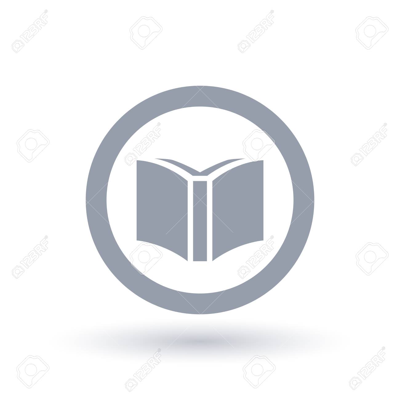 education icon open book in circle symbol library sign vector