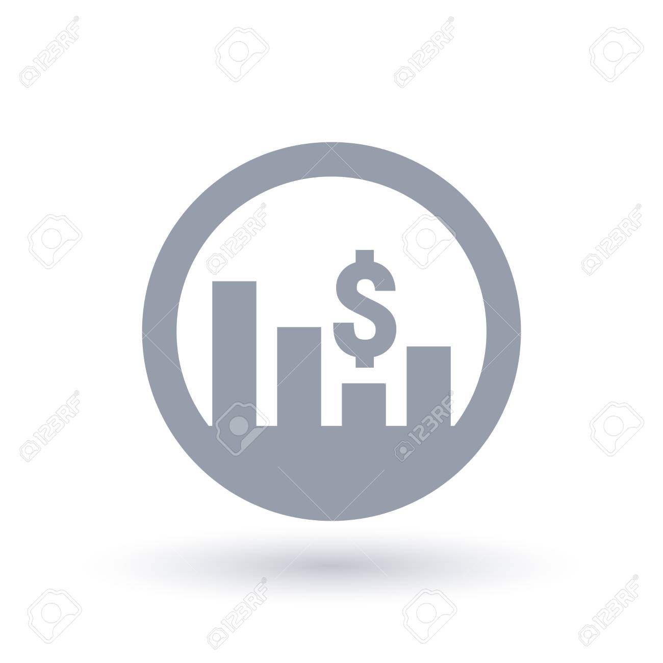 USD 주식 시장 아이콘입니다. 환율 거래 가치 표시. 동그라미에 미국 달러 기호 및 막대 그래프입니다. 벡터 일러스트입니다. 로열티  무료 사진, 그림, 이미지 그리고 스톡포토그래피. Image 98770869