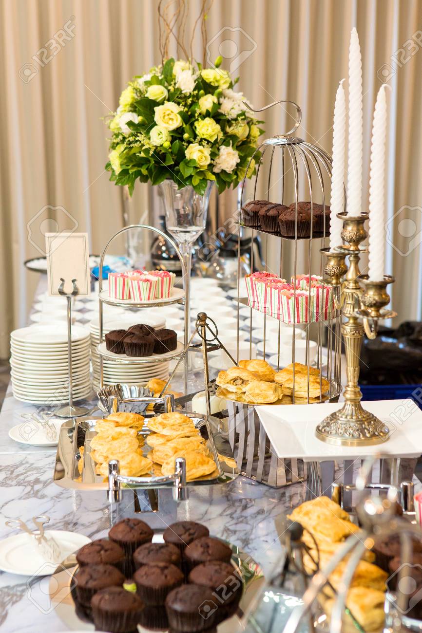 snacks on the coffee table in the party stock photo picture and