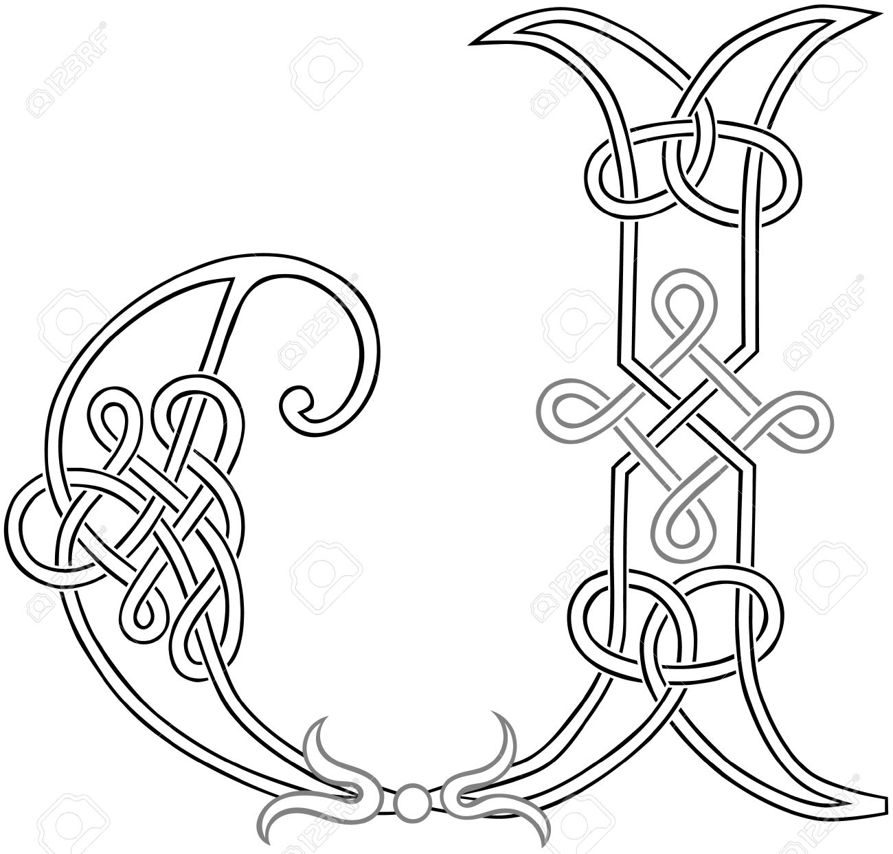 celtic knot letter r