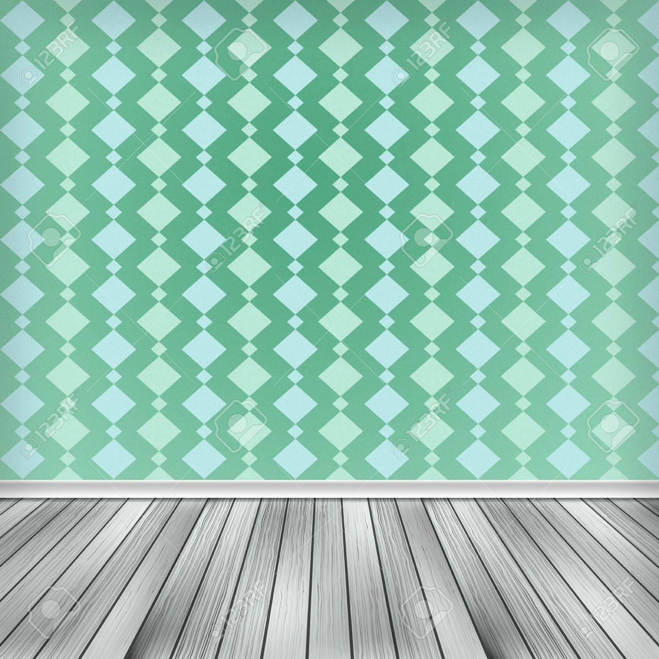 Empty Room Interior With Green Wallpaper High Resolution Texture Empty Room Interior With Green Wallpaper High Resolution Texture