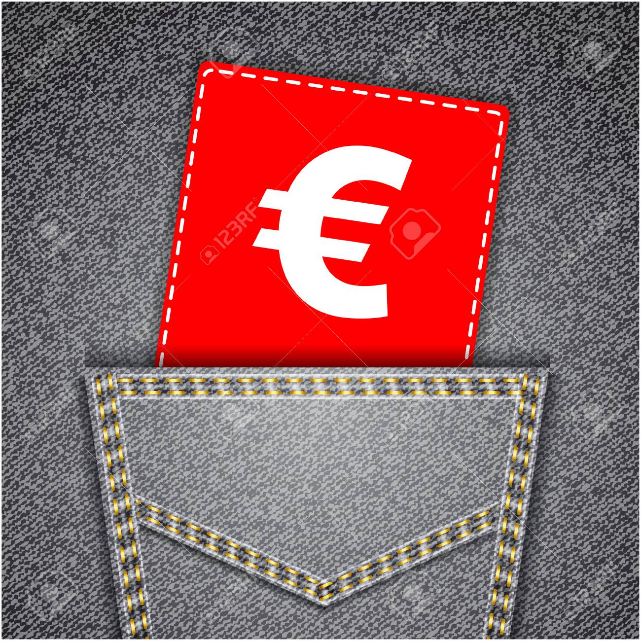 jeans with black tag on back pocket