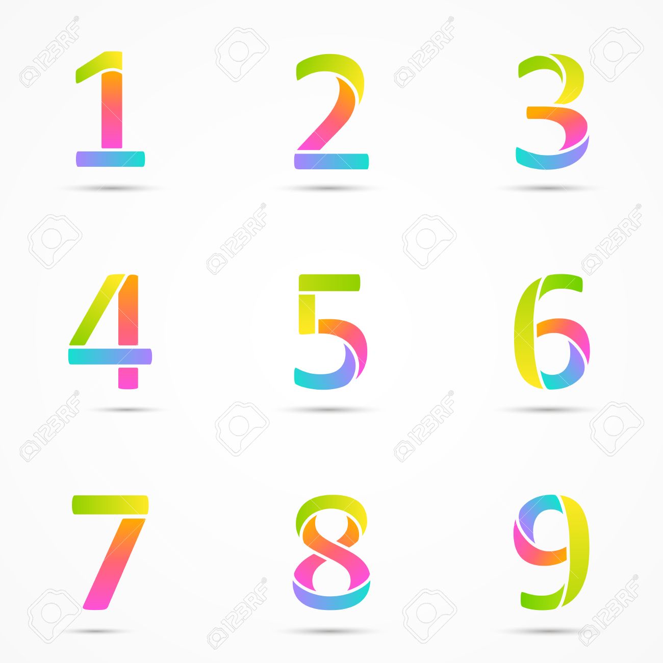 Los Numeros 1 2 3 4 5 6 7 8 9 Empresa Plantillas De Diseno De Vector Ilustraciones Vectoriales Clip Art Vectorizado Libre De Derechos Image