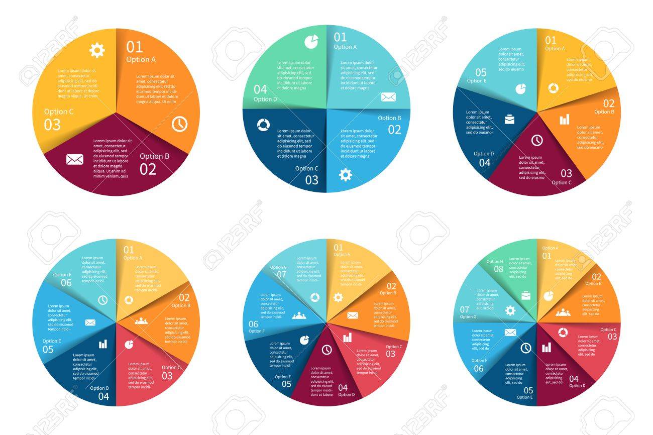 vector circle infographics set template for cycle diagram graph