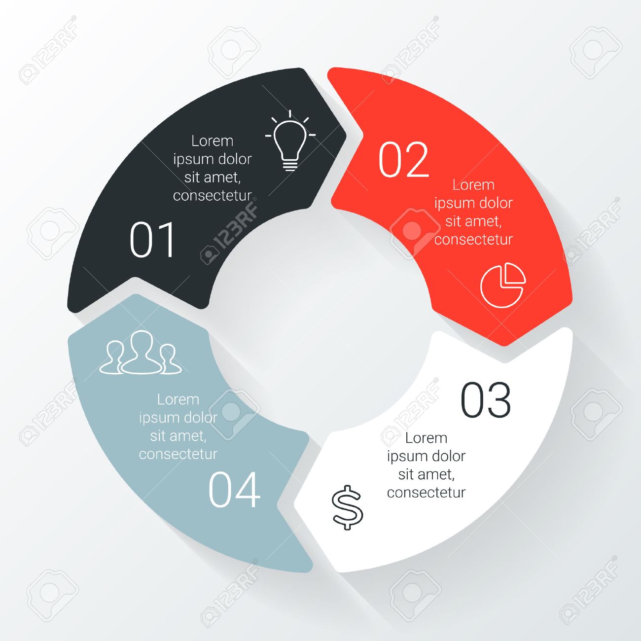 Vector line circle arrows infographic. Template for cycle diagram, graph, presentation and round chart. Business concept with 4 options, parts, steps or processes. Linear graphic. - 38906712 Vector line circle arrows infographic. Template for cycle diagram, graph, presentation and round chart. Business concept with 4 options, parts, steps or processes. Linear graphic. - 38906712