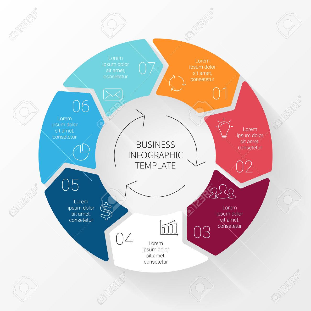 vector line circle arrows infographic template for cycle diagram cycle diagram template