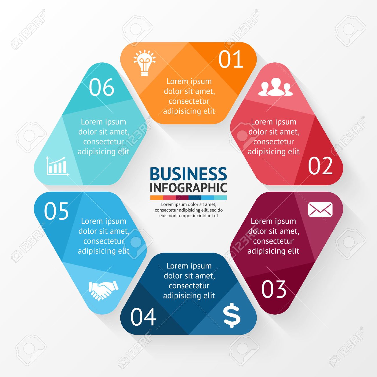 vector circle hexagon infographic