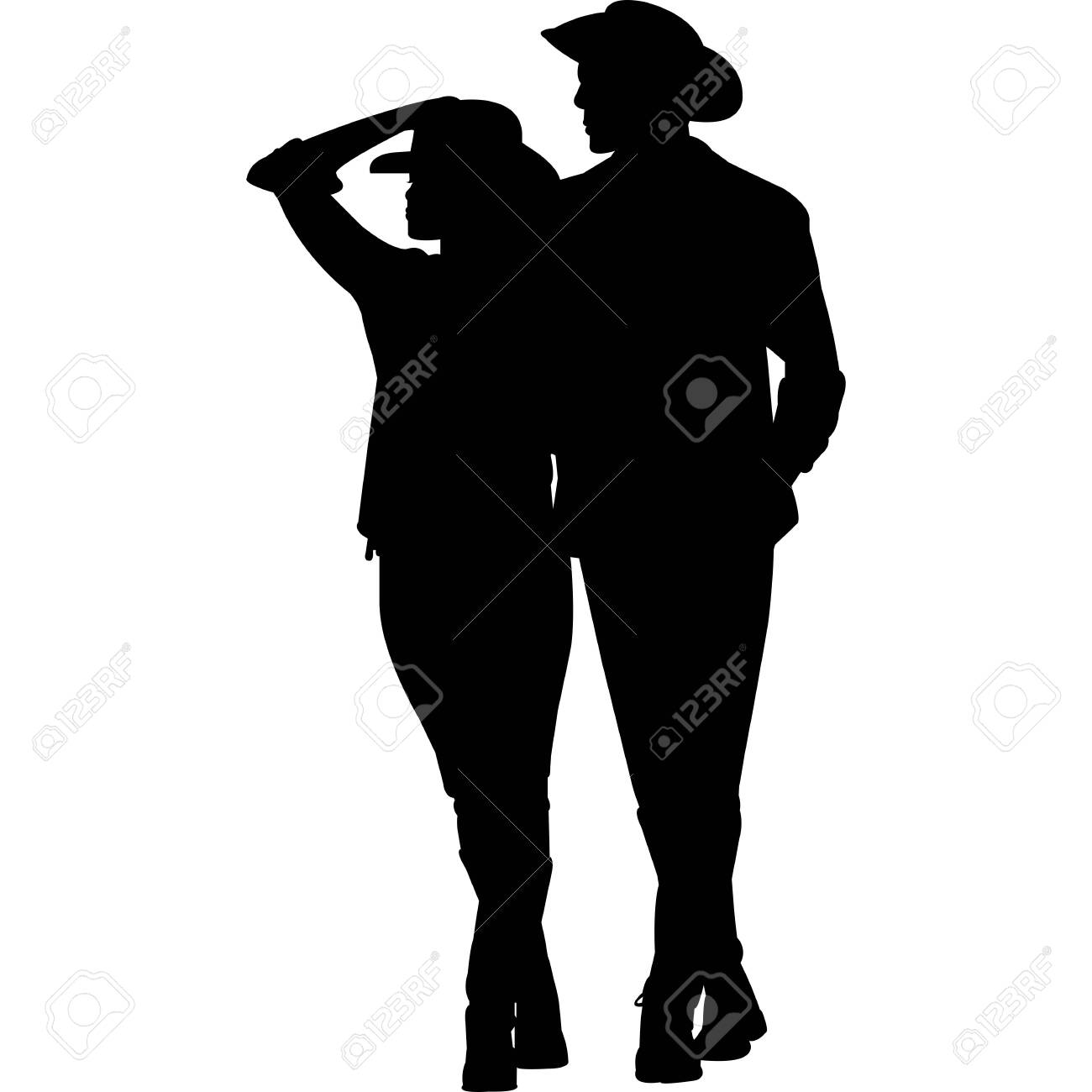 Cowboy Cowgirl Couple Silhouette Vector Royalty Free SVG, Cliparts,  Vectors, and Stock Illustration. Image 158329756., image size:1300x1300