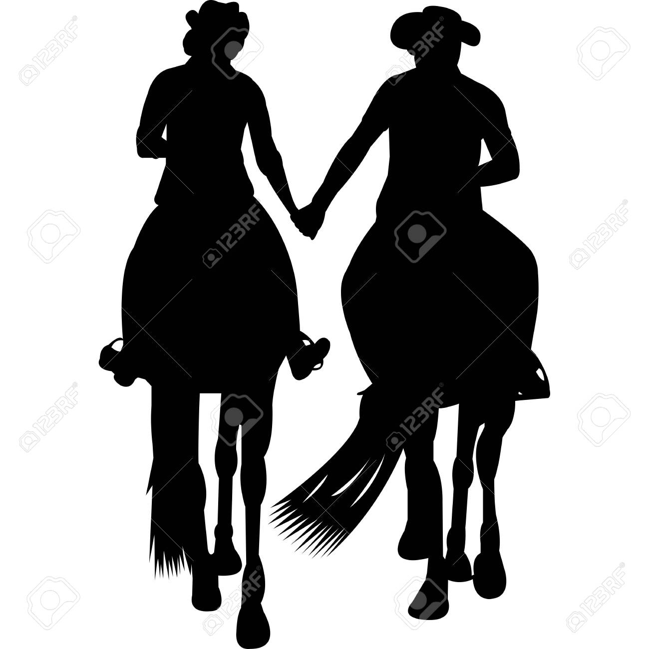 Cowboy Cowgirl Couple Silhouette Vector Royalty Free SVG, Cliparts,  Vectors, and Stock Illustration. Image 158329781., image size:1300x1300
