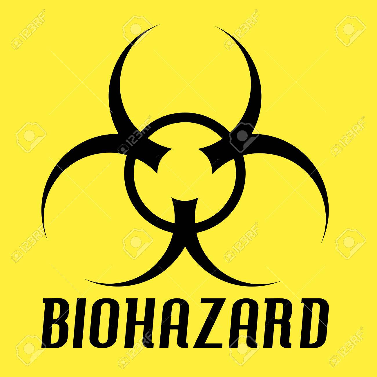 黄色の上のバイオハザードのシンボルです このベクターの要素のすべてが完全に編集可能です のイラスト素材 ベクタ Image