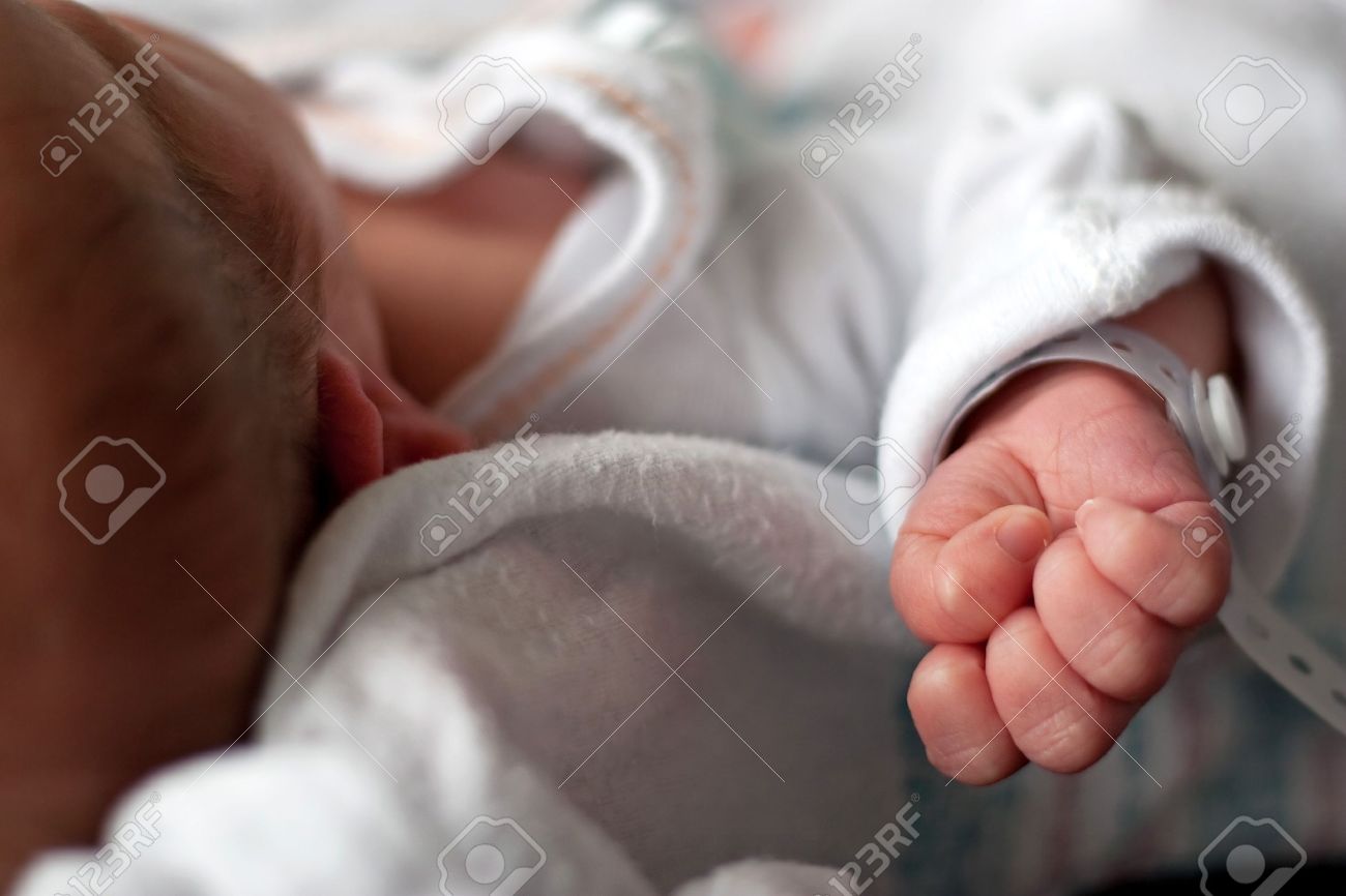 Close Up Of A Newborn Infants Baby Hand And Wristband Shortly After Birth Shallow Depth Of Field Stock Photo Picture And Royalty Free Image Image