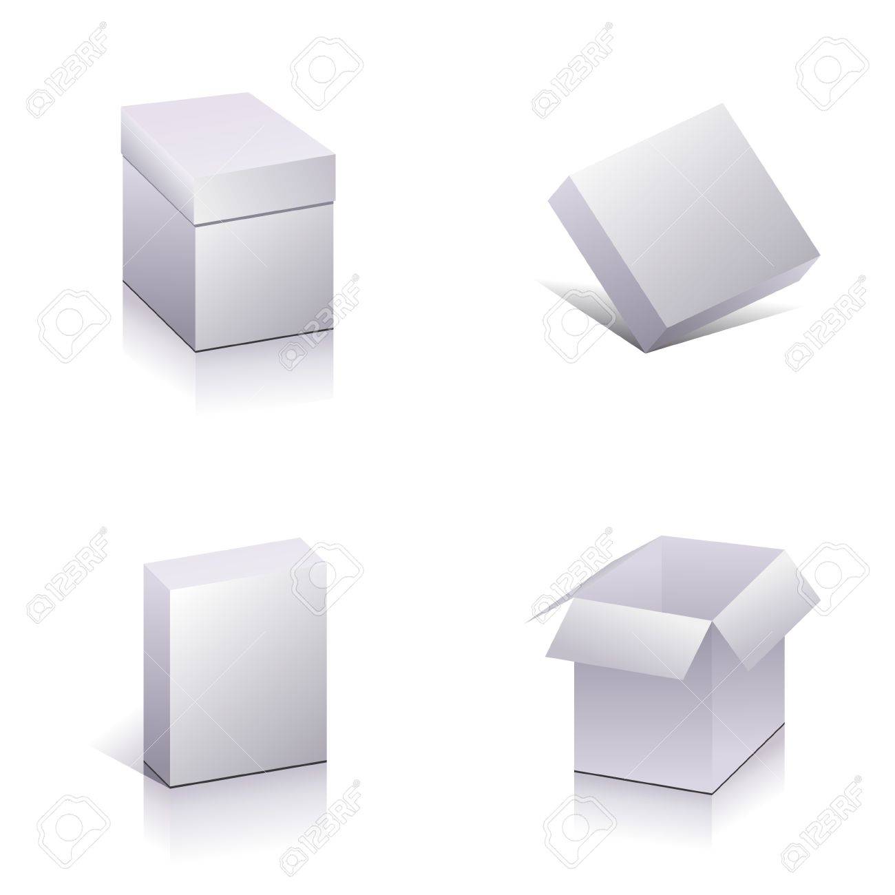 set of blank packing template open 3d boxes vector royalty free