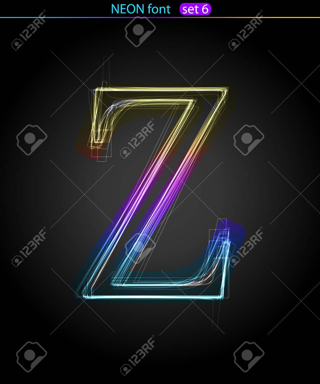 Gradient Color Neon Font Letter Z Vector