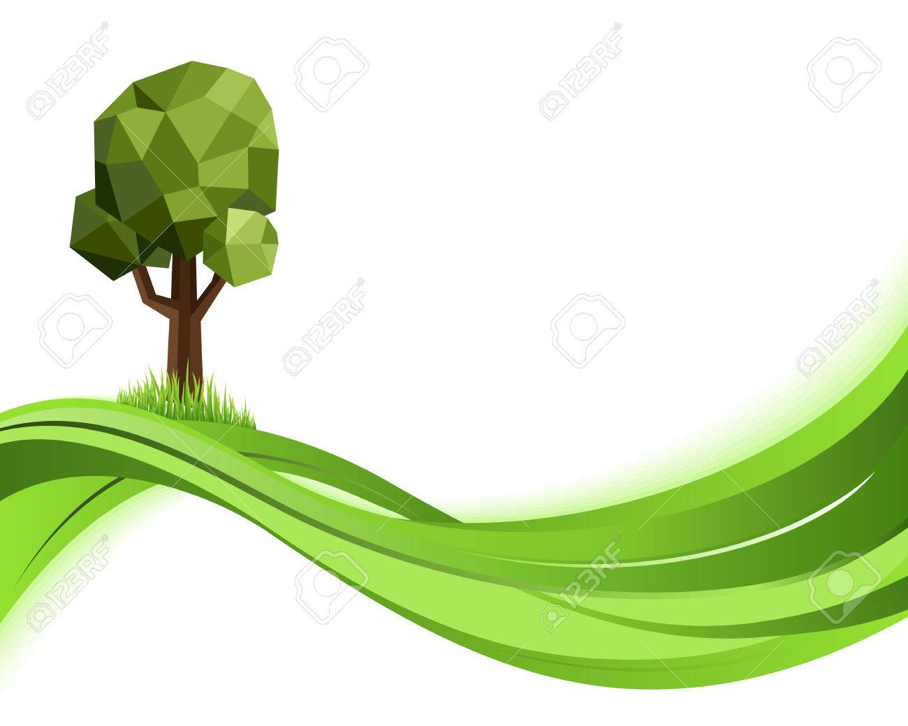 Green wave nature background. Eco concept illustration. Abstract green vector illustration with copyspace - 61658640 Green wave nature background. Eco concept illustration. Abstract green vector illustration with copyspace - 61658640