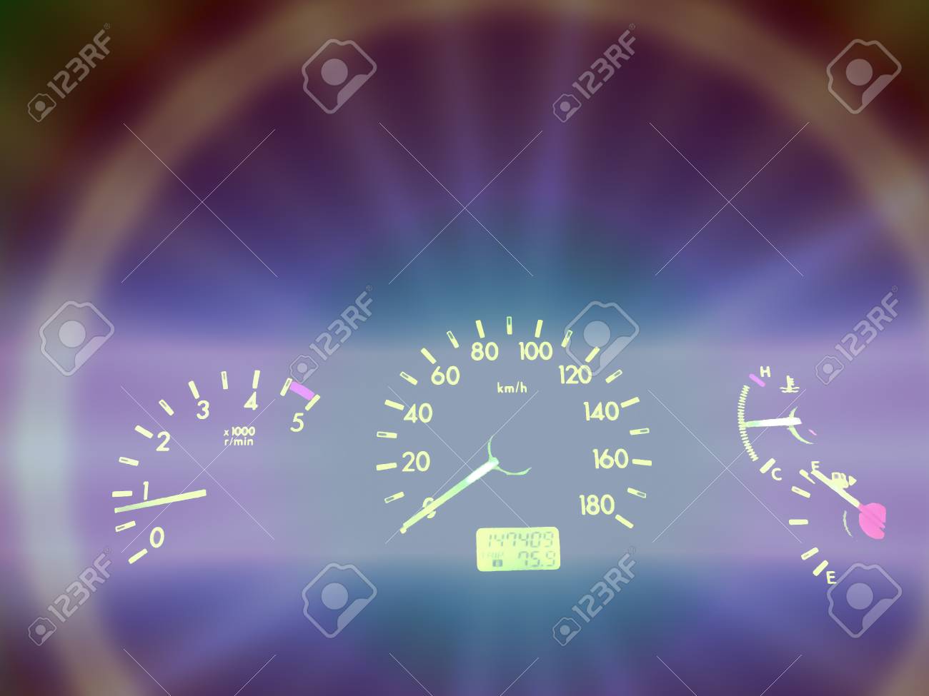 現代の車の速度計 デジタル背景 の写真素材 画像素材 Image