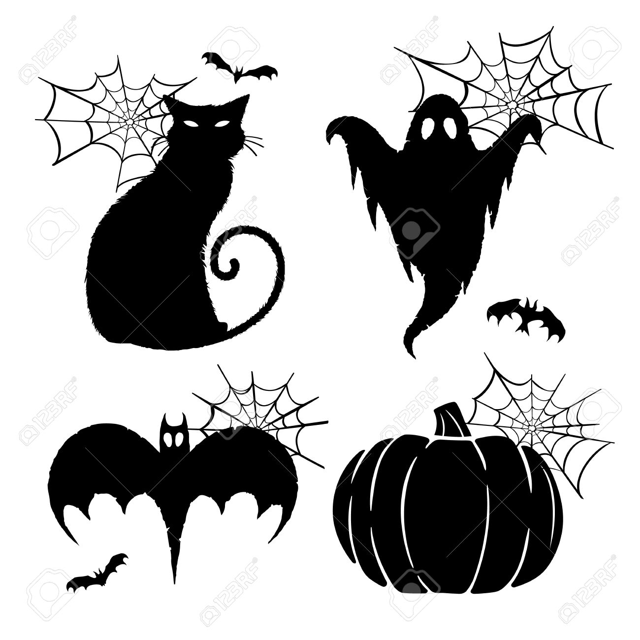 halloween graphics silhouetted vector