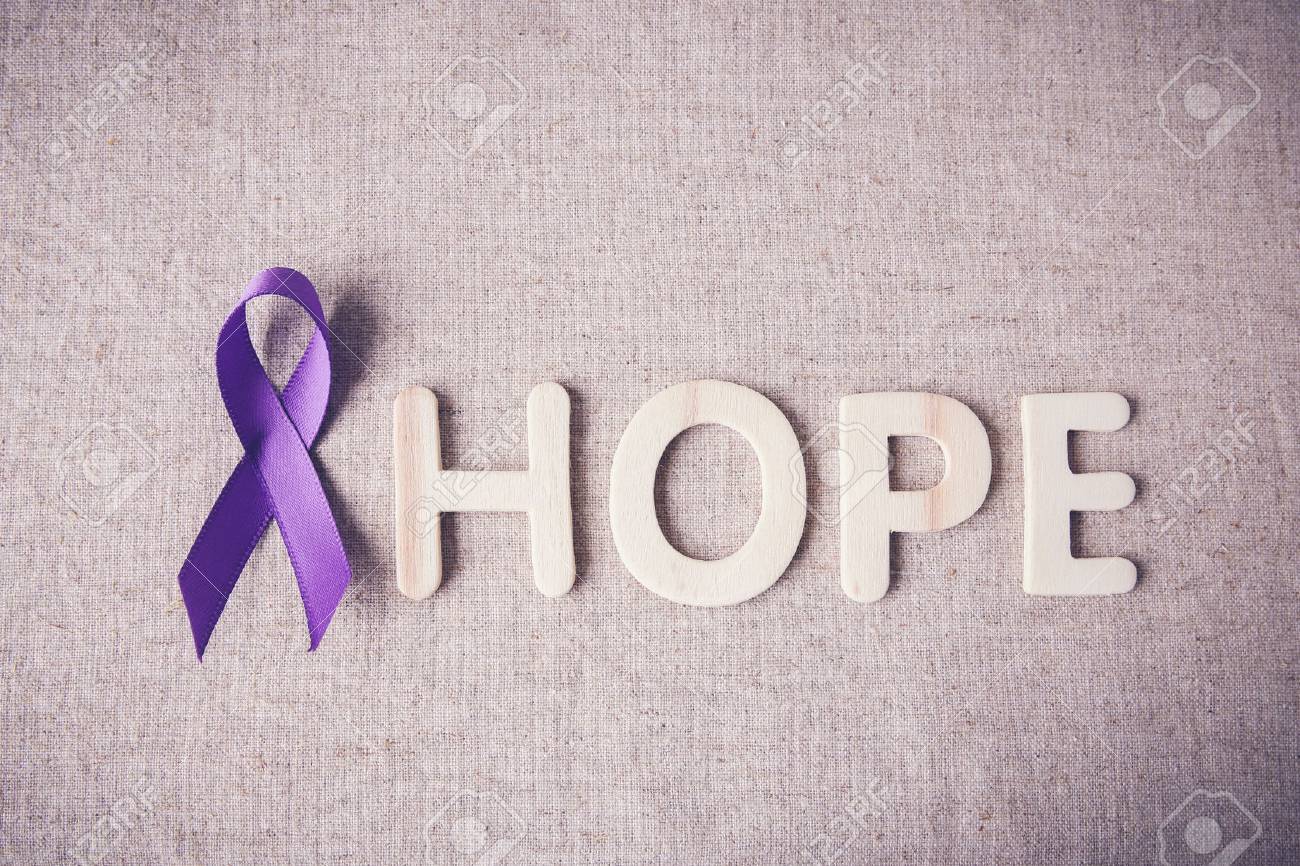 Alzheimers//Epilepsy//ADHD Awareness Purple Ribbon Decorative Heart Hanging Charm