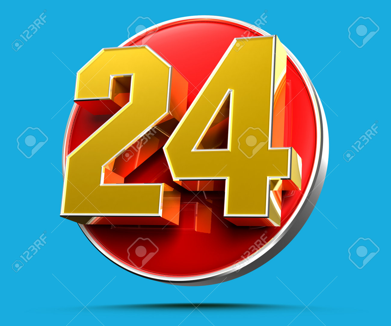 Number 24 3d Sign Yellow Color Stock Illustration 1704508615