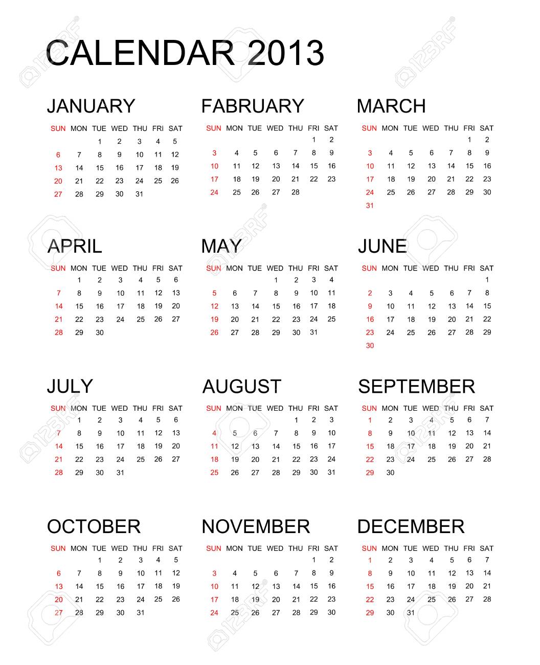 The 13 Year Calendar Background Stock Photo Picture And Royalty Free Image Image